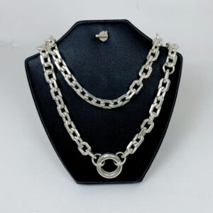 สร้อยคอเงินแท้ 925 ห้อยพระ 3 องค์ ลายคชกต สร้อยเส้นใหญ่ ตะขอสปริงกลมเปิดปิดง่าย