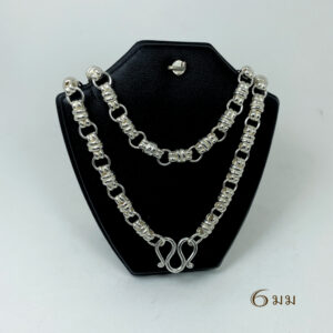 สร้อยคอห้อยพระ เงินแท้925 ลายโบว์ 6มม งานแฮนด์เมด ฝีมือช่างไทย สไตล์เทรดดิชั่น