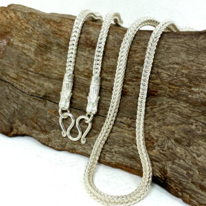 สร้อยห้อยพระองค์เดียว เป็นเงินแท้ 925 ลายสี่เสาหัวมังกร สไตล์อาร์ท