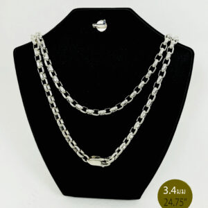 สร้อยเงินแท้ ลายผ่าหวายกล่อง สไตล์คลาสสิค เรียบหรูใส่สบาย