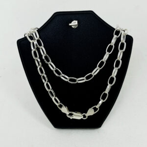 สร้อยคอห้อยพระหลายองค์เป็นเงินแท้ 925 ลายผ่าหวายรีลวดแบน 