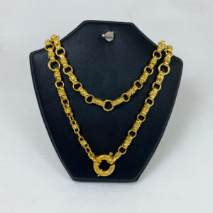 สร้อยคอสีทอง 24k ห้อยพระ4องค์ ลายโบว์ ตะขออีตาลีสปริงกลมลาย สไตล์โมเดิร์นอาร์ท